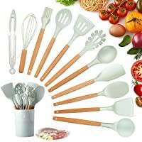 Los mejores  - Utensilios Cocina de Silicona-KagoLing 12 Piezas Juego de Utensilios de Cocina Resistentes al Calor y Antiadherentes con…